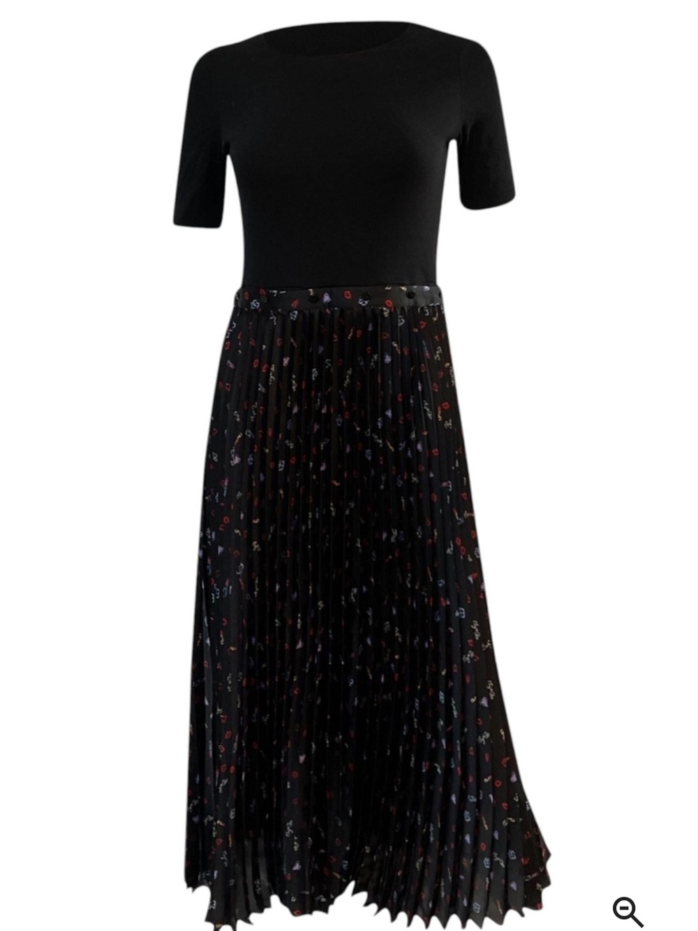 Maje Black Riplita Midi Dress US 6/ EU 38